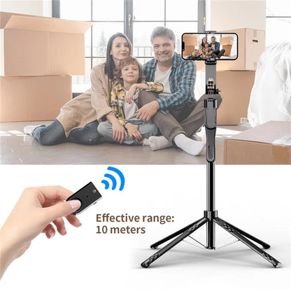 C11 1.85m Extendable Four-Legged Floor Stand Phone Holder Bluetooth Selfie Stick with 2 Fill Lights