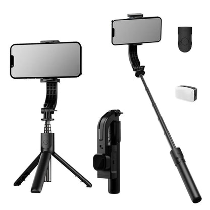C06 Extendable Tripod Stand Phone Anti-Shake Stabilizer Bluetooth Selfie Stick with 2 Magnetic Fill Lights