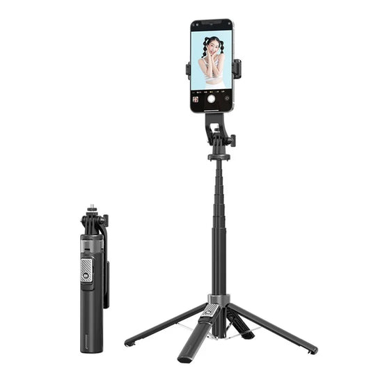 P135 Selfie Stick Stable 4-Leg Tripod Phone Holder Stand with Remote Control