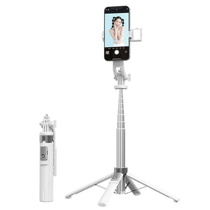 P135-V1 Selfie Stick Stable 4-Leg Tripod Phone Holder Stand with Remote Control+Single Fill Light
