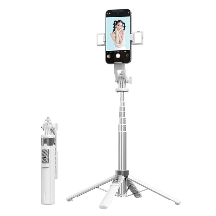 P135-V2 Selfie Stick Stable 4-Leg Tripod Phone Holder Stand with Remote Control+Dual Fill Lights