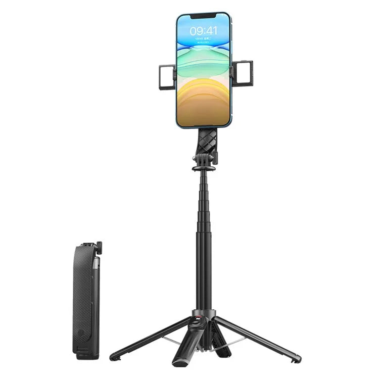 P07 2nd Gen V2 Telescopic Phone Holder Selfie Stick 4-Leg Floor Stand Bluetooth Shutter + 2 Fill Lights