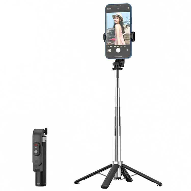 P06 Phone Holder Live Streaming Extendable Four-Leg Floor Stand Bluetooth Selfie Stick