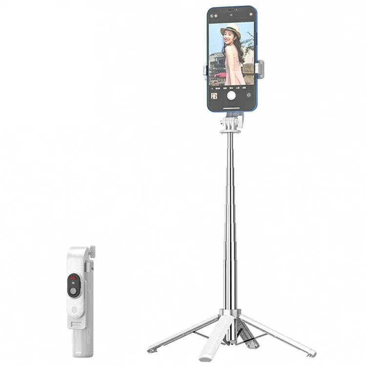 P06 Phone Holder Live Streaming Extendable Four-Leg Floor Stand Bluetooth Selfie Stick