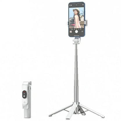 P06 Phone Holder Live Streaming Extendable Four-Leg Floor Stand Bluetooth Selfie Stick