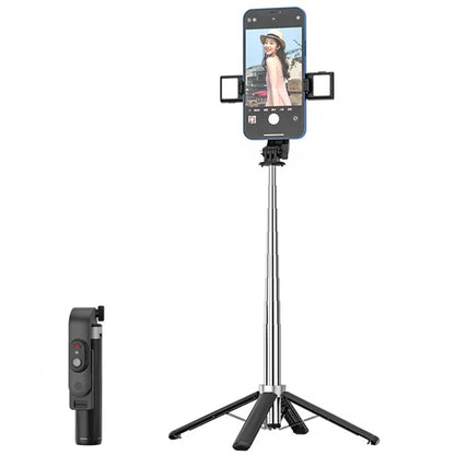 P06 2nd Gen V2 Phone Holder Bluetooth Selfie Stick Extendable Four-Leg Floor Stand with 2 Fill Lights