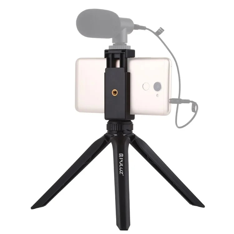 PULUZ PU506 Portable Camera Mobile Phone Stand Foldable Plastic Tripod with Phone Clip
