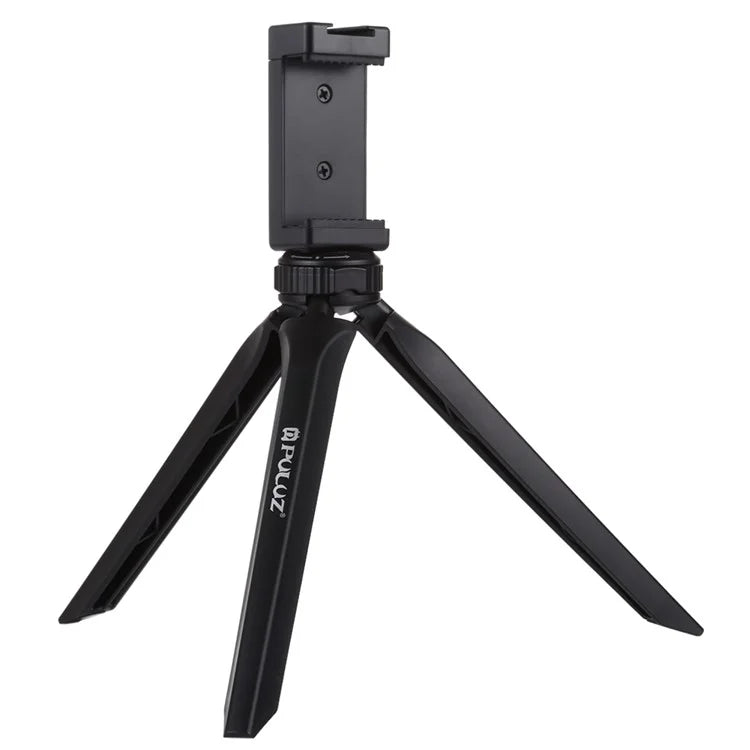 PULUZ PU506 Portable Camera Mobile Phone Stand Foldable Plastic Tripod with Phone Clip