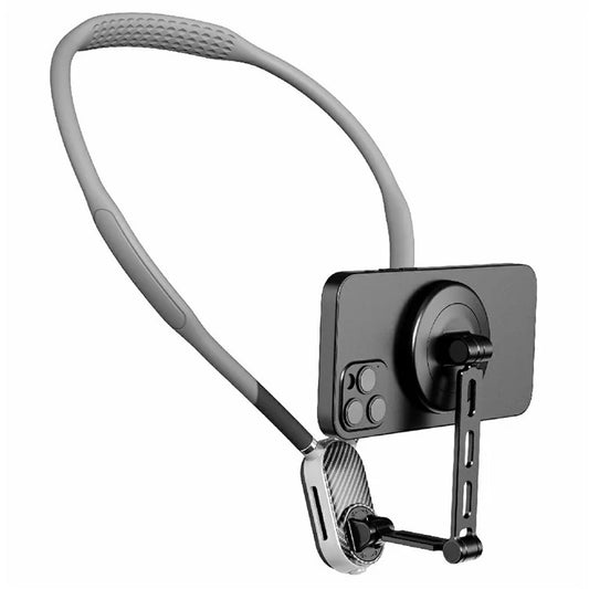 SCS-NH005 Magnetic Phone Neck Mount Neck Phone Holder POV / Vlog Selfie Mount, (Extended Version) - Grey