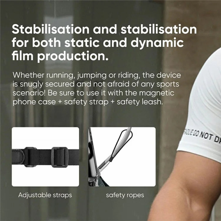 SCS-NH005 Magnetic Phone Neck Mount Neck Phone Holder POV / Vlog Selfie Mount, (Extended Version) - Grey