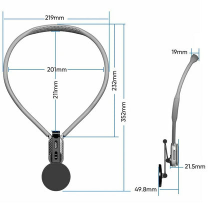 SCS-NH005 Magnetic Phone Neck Mount Neck Phone Holder POV / Vlog Selfie Mount, (Extended Version) - Grey