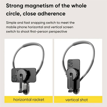 SCS-NH001 Magnetic Neck Phone Holder 360-Degree Rotation Hand Free POV Flexible Phone Neck Mount
