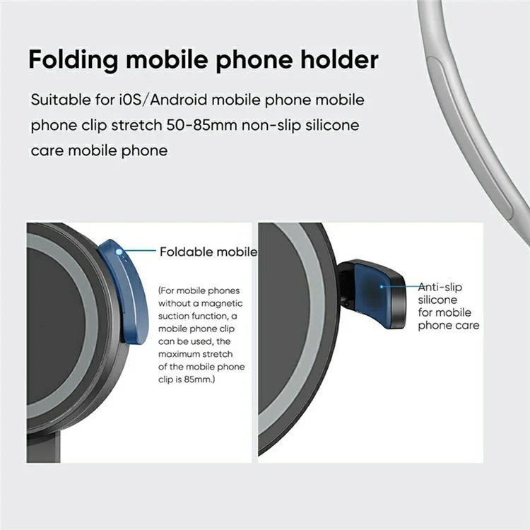 SCS-NH001 Magnetic Neck Phone Holder 360-Degree Rotation Hand Free POV Flexible Phone Neck Mount