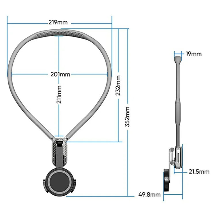 SCS-NH001 Magnetic Neck Phone Holder 360-Degree Rotation Hand Free POV Flexible Phone Neck Mount