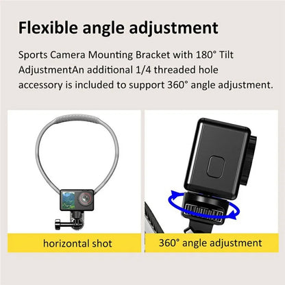 SCS-NH002 Sports Camera Neck Mount Multi Angle Adjustable Shockproof Camera Neck Holder Stabilizer