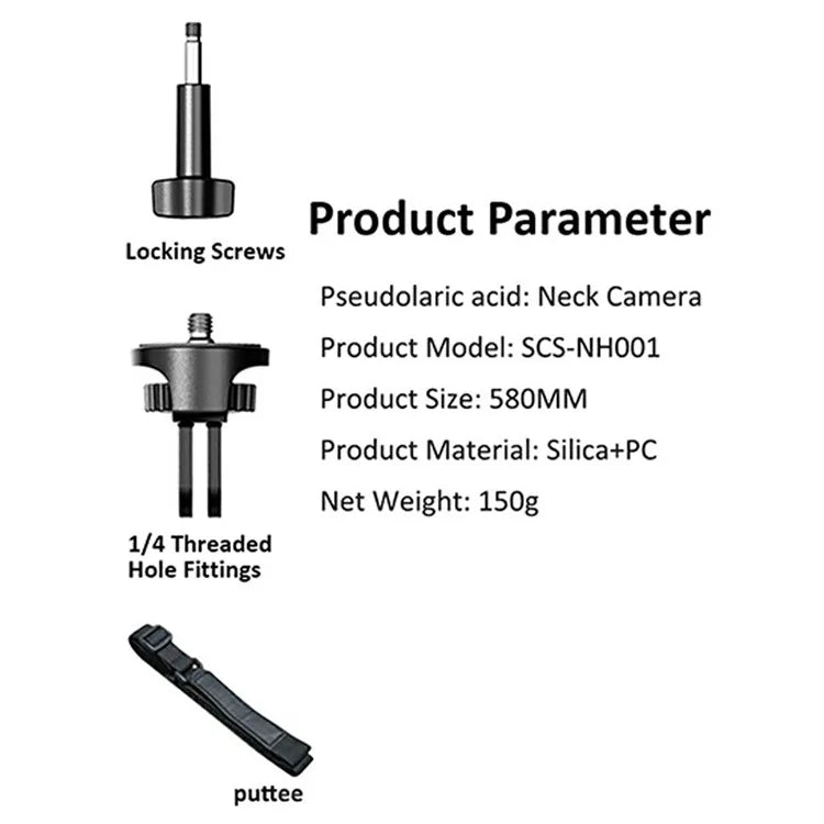 SCS-NH002 Sports Camera Neck Mount Multi Angle Adjustable Shockproof Camera Neck Holder Stabilizer