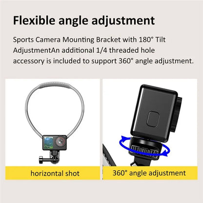 SCS-NH003 Magnetic Neck Holder with Phone Clip, 1 / 4 Adapter for Action Camera, Phone, Hands Free Neck Mount