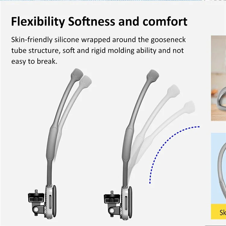 SCS-NH003 Magnetic Neck Holder with Phone Clip, 1 / 4 Adapter for Action Camera, Phone, Hands Free Neck Mount