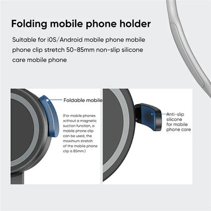 SCS-NH003 Magnetic Neck Holder with Phone Clip, 1 / 4 Adapter for Action Camera, Phone, Hands Free Neck Mount