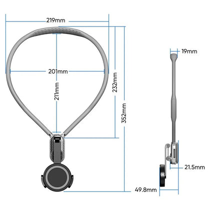 SCS-NH003 Magnetic Neck Holder with Phone Clip, 1 / 4 Adapter for Action Camera, Phone, Hands Free Neck Mount
