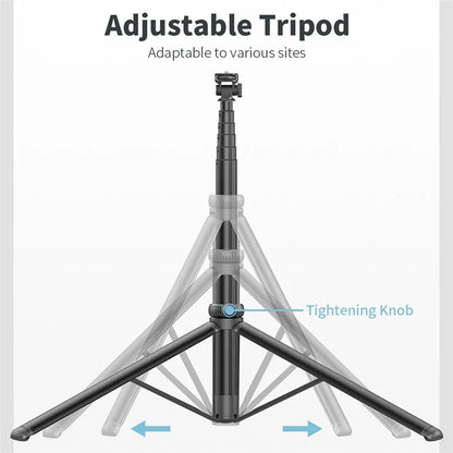 C05 Dual Fill Light Handheld Stabilizer Tripod Stand Floor Standing Adjustable Bluetooth Selfie Stick for Cell Phone Live Streaming