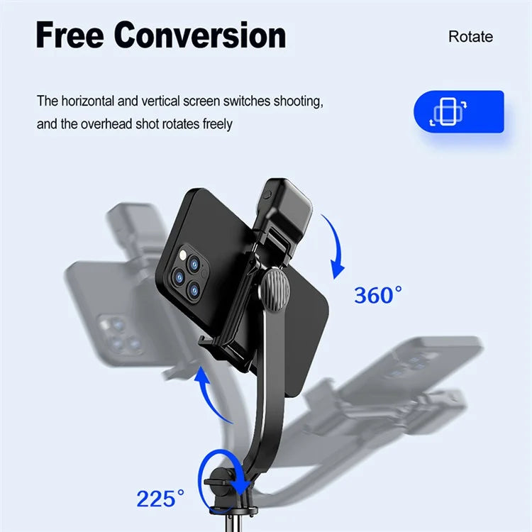 C01S Detachable Desktop Tripod Stand Multifunctional Portable Bluetooth Selfie Stick with Single Fill Light