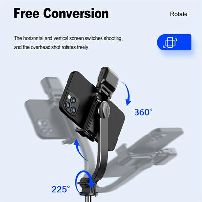 C01S Detachable Desktop Tripod Stand Multifunctional Portable Bluetooth Selfie Stick with Single Fill Light