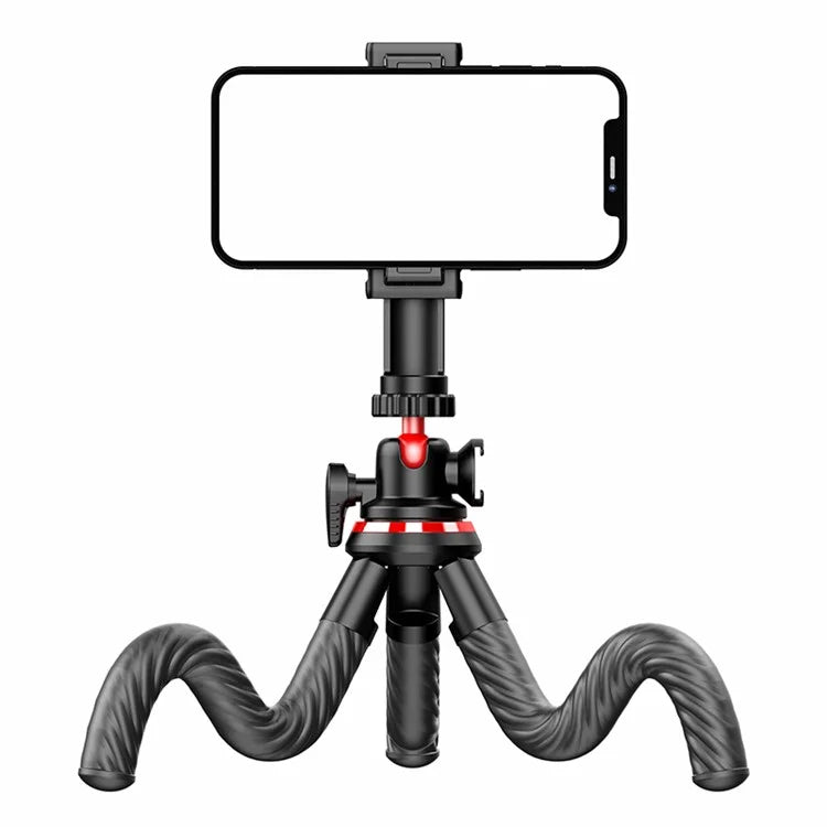 C02 Flexible Octopus Tripod Bracket with 1 / 4 Screw + Detachable Phone Holder for Live Streaming