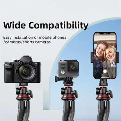 C02 Flexible Octopus Tripod Bracket with 1 / 4 Screw + Detachable Phone Holder for Live Streaming