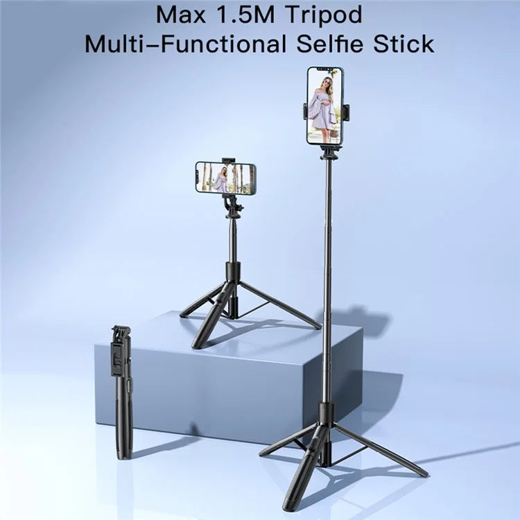 YESIDO SF13 2-in-1 Max 158cm Telescopic Wireless Bluetooth Selfie Stick Tripod Stand