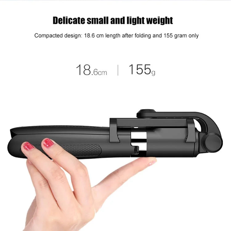 L01 Mini Tripod Stand Phone Clip Holder Extendable Selfie Stick with Bluetooth Remote Control