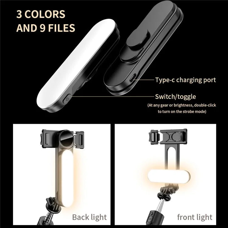L15 Portable Fill Light Selfie Stick Wireless Bluetooth Remote Control Tripod Stand for iOS Android Cell Phones