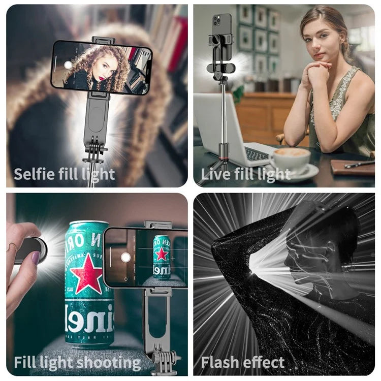 L15 Portable Fill Light Selfie Stick Wireless Bluetooth Remote Control Tripod Stand for iOS Android Cell Phones