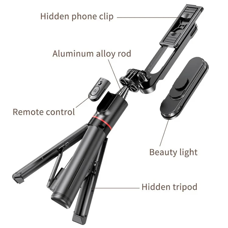 L15 Portable Fill Light Selfie Stick Wireless Bluetooth Remote Control Tripod Stand for iOS Android Cell Phones