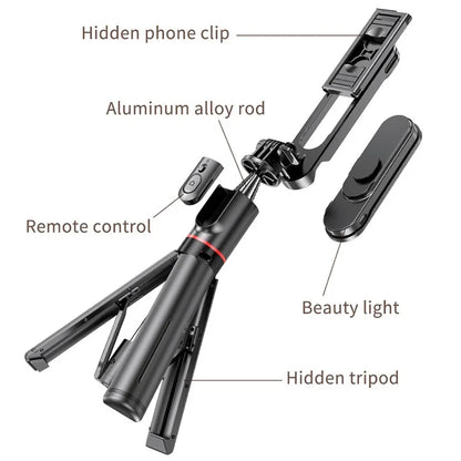 L15 Portable Fill Light Selfie Stick Wireless Bluetooth Remote Control Tripod Stand for iOS Android Cell Phones