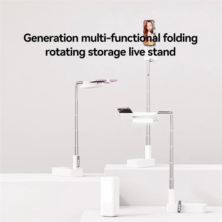 USAMS US-ZB265 DOXG-V10 2 Gen Rotatable Folding Live Stream Phone Stand with Bluetooth Remote Control
