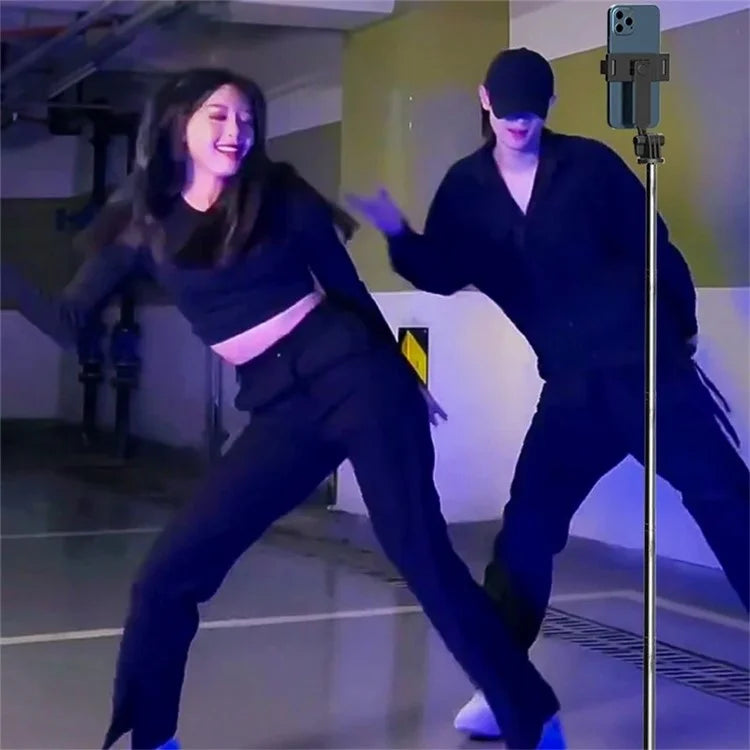 BT11 0.31-1.7m Telescopic Tripod Stand Phone Clip Holder Selfie Stick with Bluetooth Remote Control