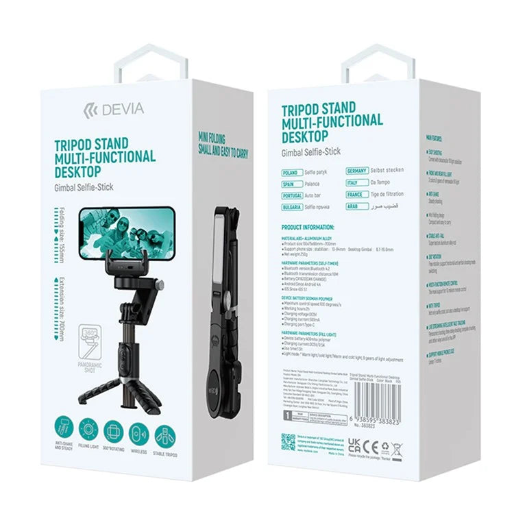 DEVIA Q18 Camera Tripod Foldable Aluminum Tripod Stick for Photography Vlogging