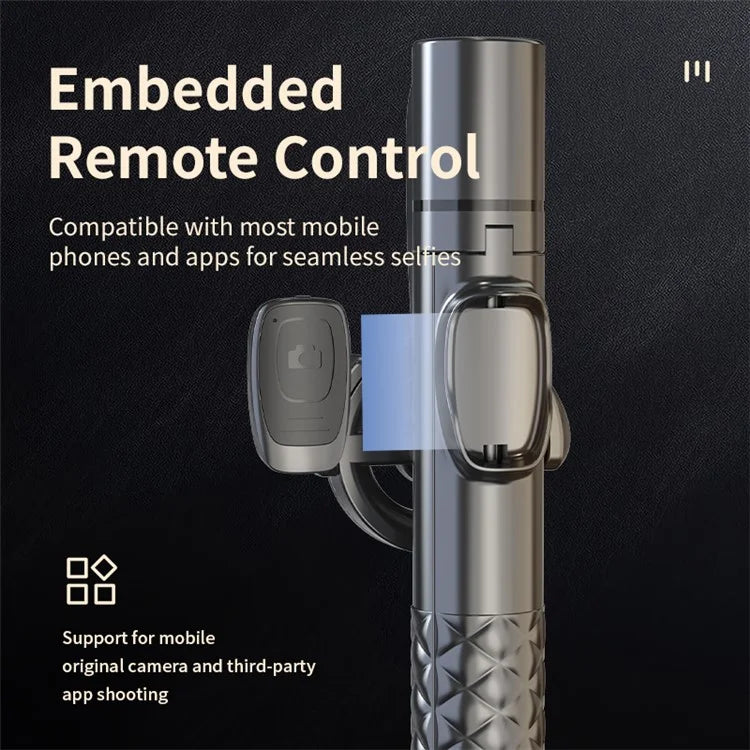 A67P-C Magnetic Phone Holder Tripod Aluminum Alloy+ABS Extendable Bluetooth Selfie Stick