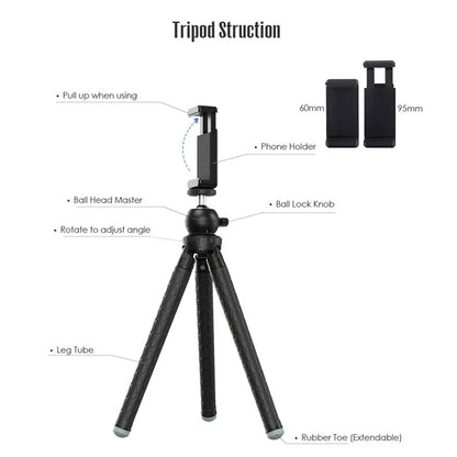 APEXEL APL-JJ09 For GoPro Portable Vlogging Camera Mount Tripod Stand Holder