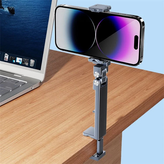 360° Rotating Metal Phone Holder Adjustable Phone Mount Stand for Travel Office Kitchen