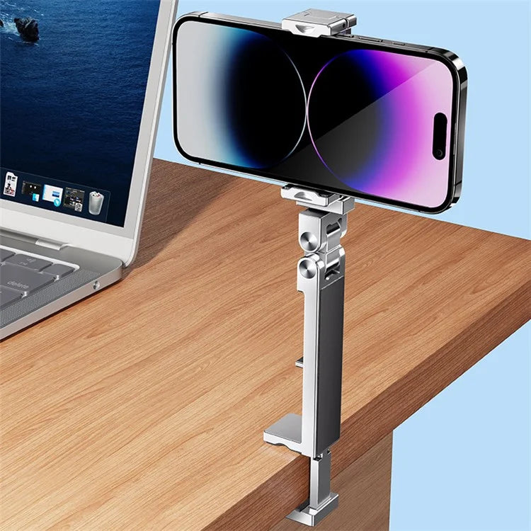 360° Rotating Metal Phone Holder Adjustable Phone Mount Stand for Travel Office Kitchen