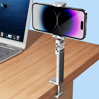 360° Rotating Metal Phone Holder Adjustable Phone Mount Stand for Travel Office Kitchen