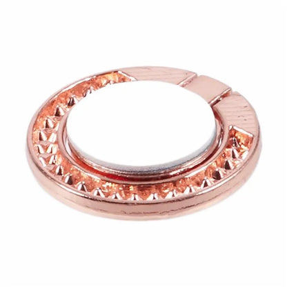 Round Phone Kickstand Adhesive Metal Phone Ring Holder Grip Flower Decoration