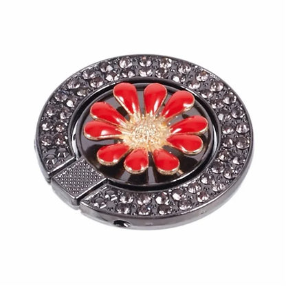 Round Phone Kickstand Adhesive Metal Phone Ring Holder Grip Flower Decoration