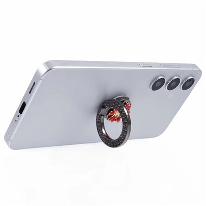 Round Phone Kickstand Adhesive Metal Phone Ring Holder Grip Flower Decoration