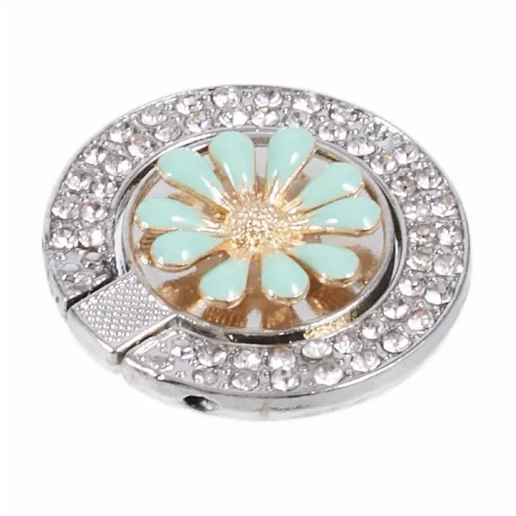 Round Phone Kickstand Adhesive Metal Phone Ring Holder Grip Flower Decoration
