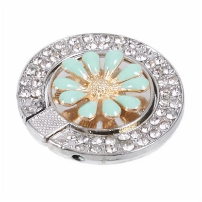 Round Phone Kickstand Adhesive Metal Phone Ring Holder Grip Flower Decoration