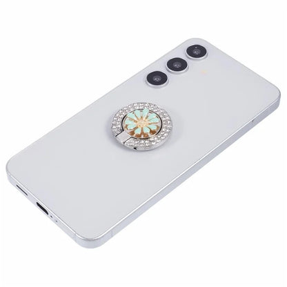 Round Phone Kickstand Adhesive Metal Phone Ring Holder Grip Flower Decoration