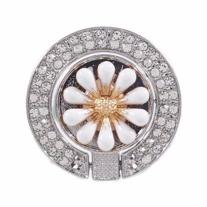 Round Phone Kickstand Adhesive Metal Phone Ring Holder Grip Flower Decoration
